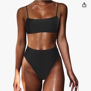 MOSHENGQI Black two piece bikini swimsuit medium